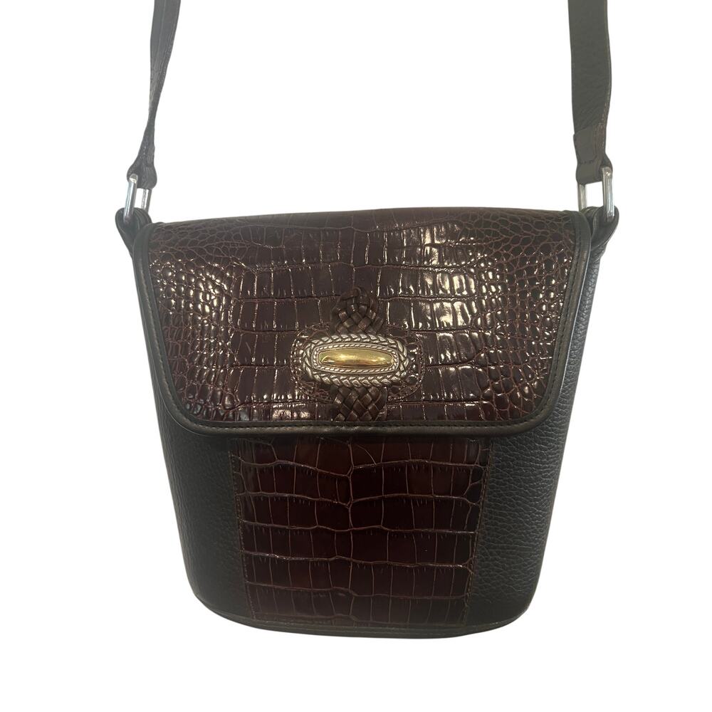 Brighton, Blk/brn Vintage Leather Shoulder Bag